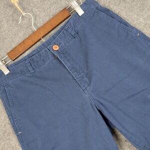 Tommy Bahama Mens 30 Navy Blue Stretch Cotton Chino Shorts Marlin Logo Casual